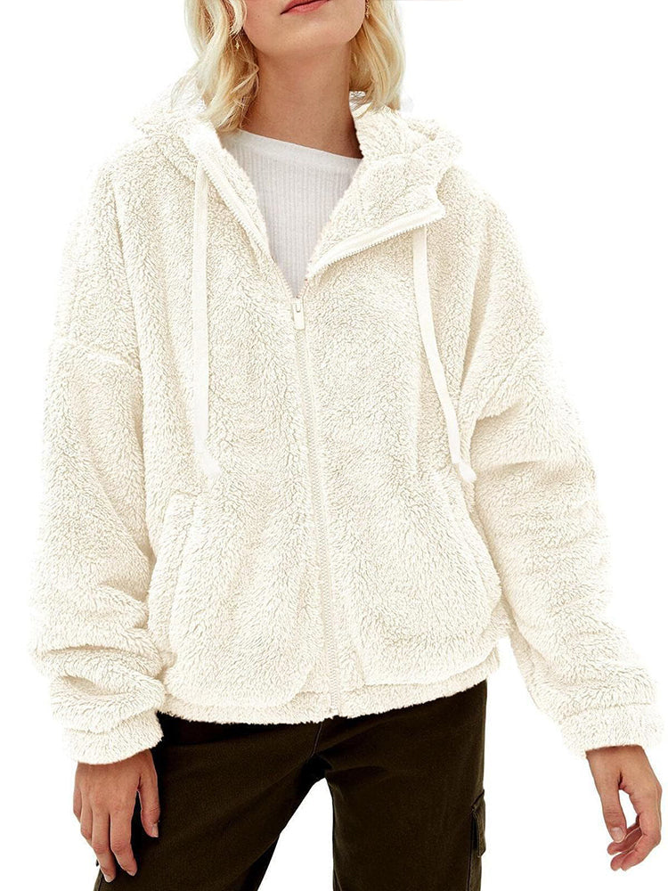 Sweat à capuche oversize en polaire avec fermeture éclair complète