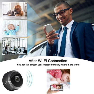 Mini caméra de sécurité sans fil 1080p WiFi magnétique