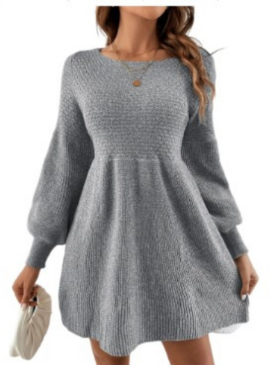Lorelei - Vestido mini tipo suéter monocromático color albaricoque