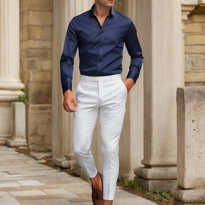 Finn | Camisa elástica de color liso SlimFit