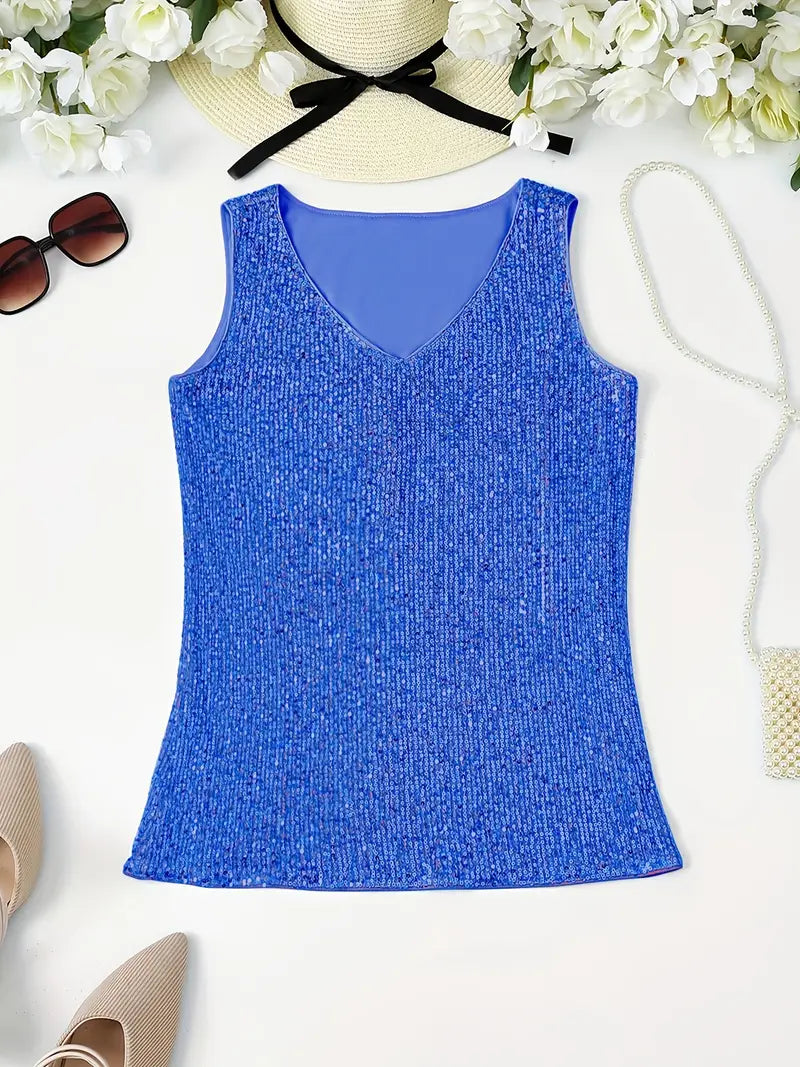 HAWA | Top con scollo a V e paillettes