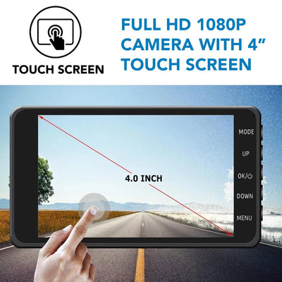 Dashcam sans fil avant et arrière avec vision nocturne - Caméra 1080P Dashboard pour voiture