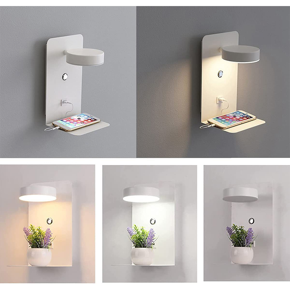 EasyHome | Lámpara LED regulable para dormitorio y cargador de móvil en un solo dispositivo