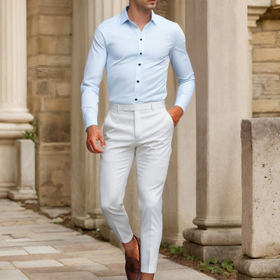 Finn | Camisa elástica de color liso SlimFit