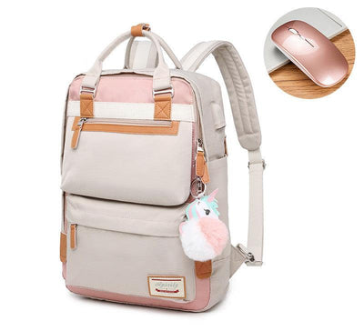 Sac à dos élégant et imperméable pour femmes avec compartiment pour ordinateur portable de 15,6 pouces