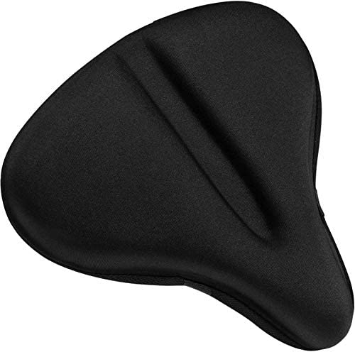 Coussin de selle de vélo noir ergonomique, design large et confortable, idéal pour VTT et vélo de route, améliore le confort de conduite.