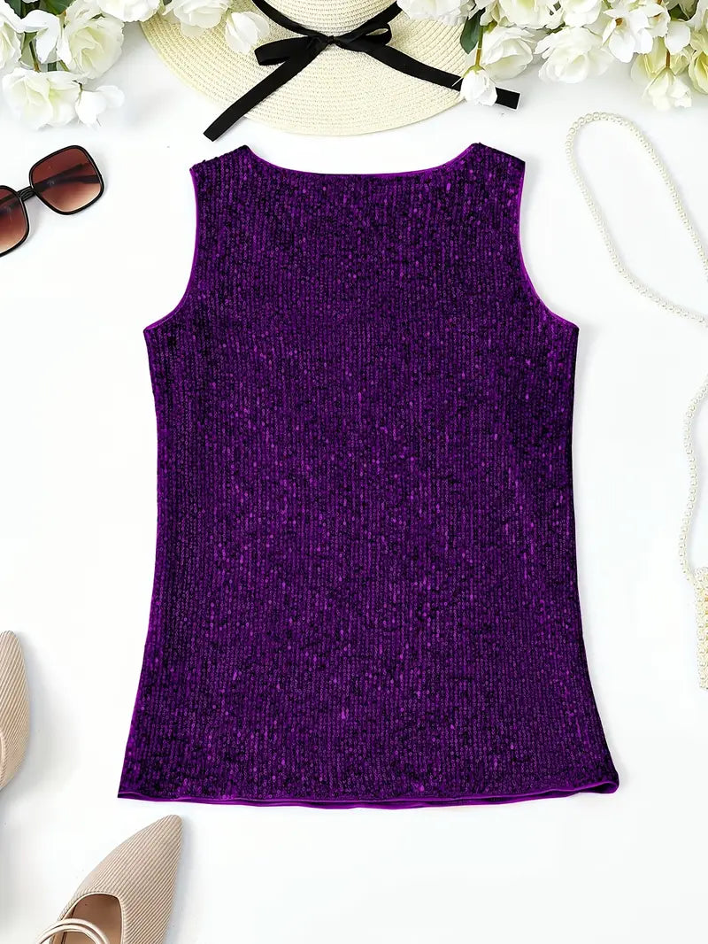 HAWA | Top con scollo a V e paillettes