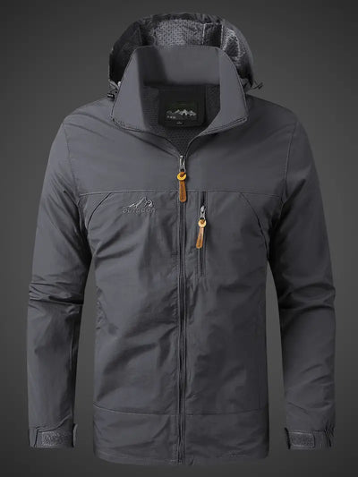 Veste de pluie imperméable pour hommes avec capuche et poches zippées pour l'extérieur