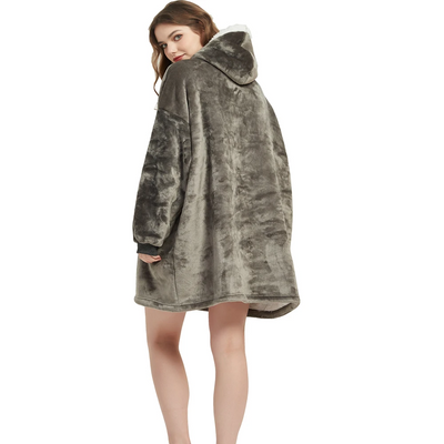 Oversized hettegenser i fleece - Fôret med myk sherpa