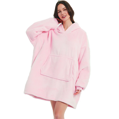 Oversized hettegenser i fleece - Fôret med myk sherpa