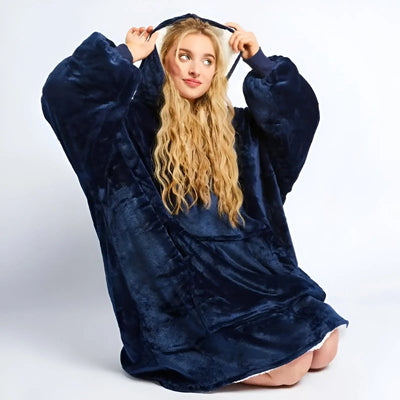 Oversized hettegenser i fleece - Fôret med myk sherpa