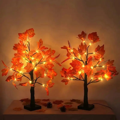 LED ışıklı yapay akçaağaç şeklinde lamba - Cadılar Bayramı ve Noel dekorasyonu için mükemmel