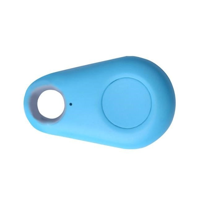 Traceur Bluetooth bleu en forme de goutte, idéal pour localiser clés et objets perdus. Accessoire connecté pratique pour suivi en temps réel.