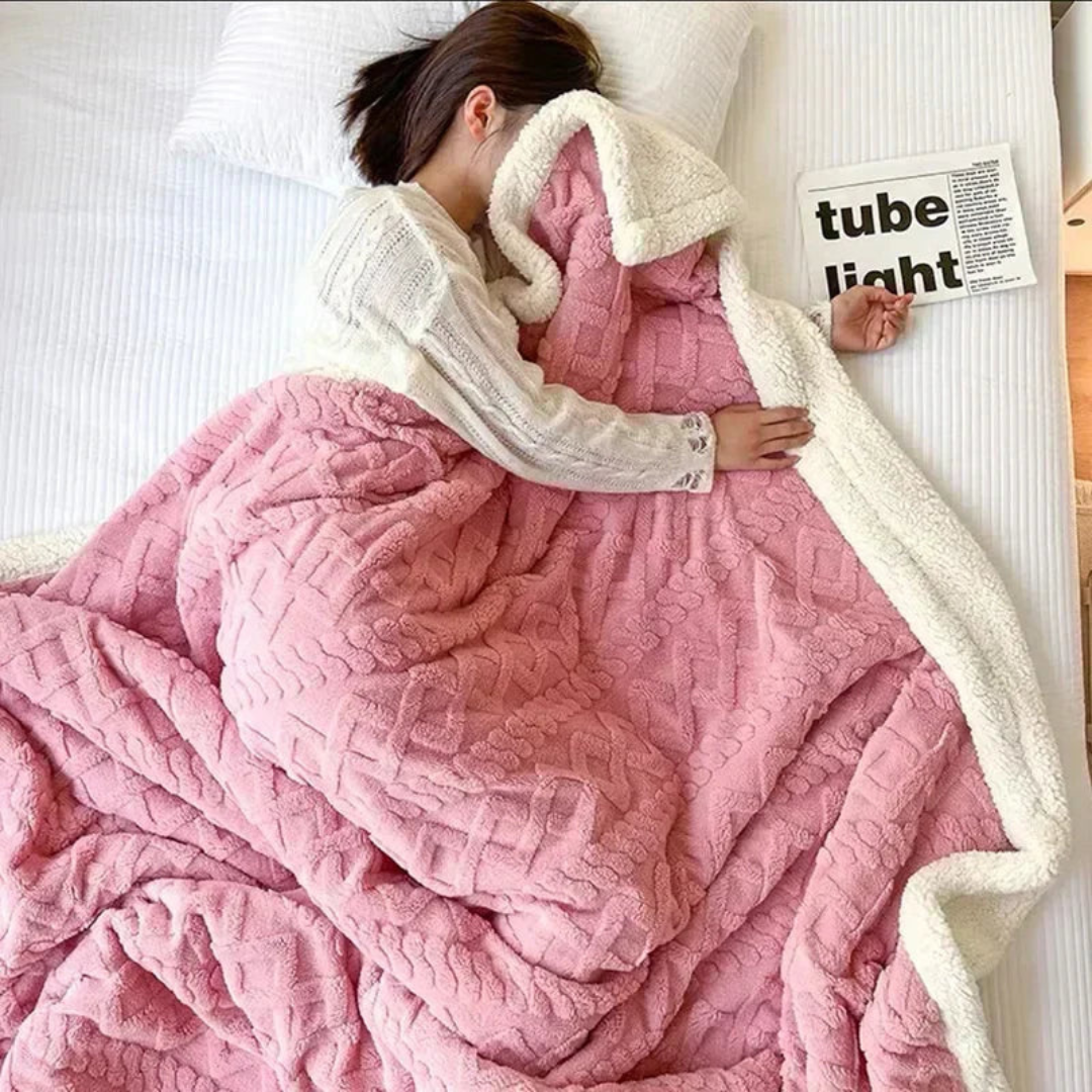 Couverture d'hiver chaude pour les nuits froides - Épaisse, moelleuse & élégante pour la chambre à coucher & le canapé