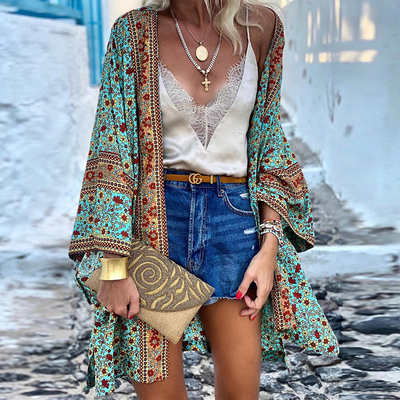 Elegante cárdigan bohemio 