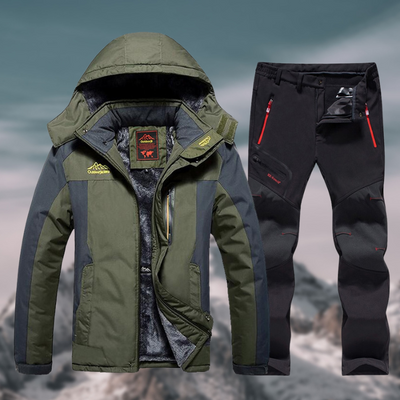 Ensemble d'extérieur imperméable et résistant à l'hiver pour hommes - veste et pantalon