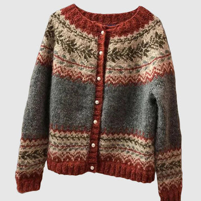Cardigan Nordique Femme – Motif Fair Isle