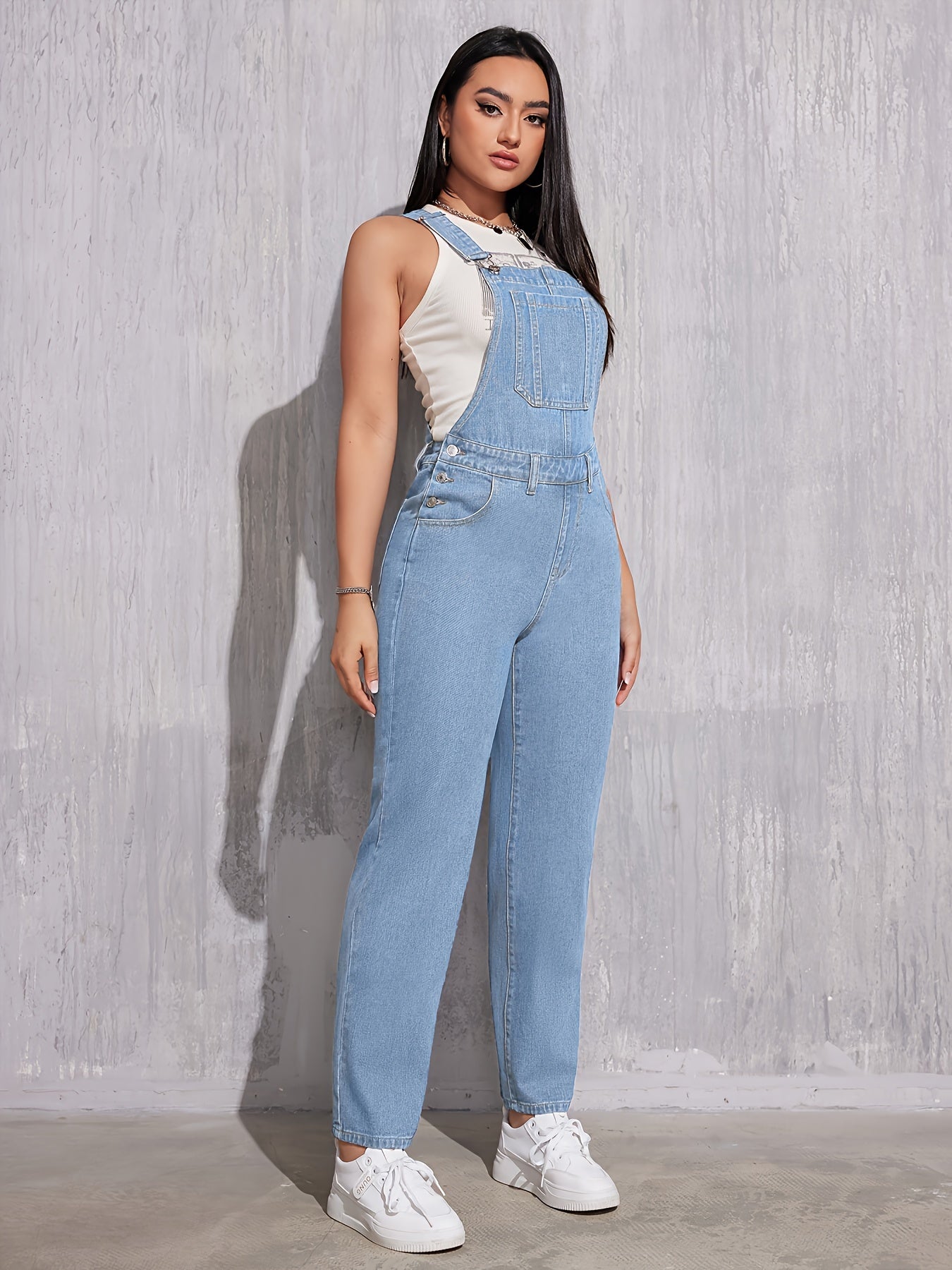 KRISTINE | Peto vaquero azul claro de corte regular 