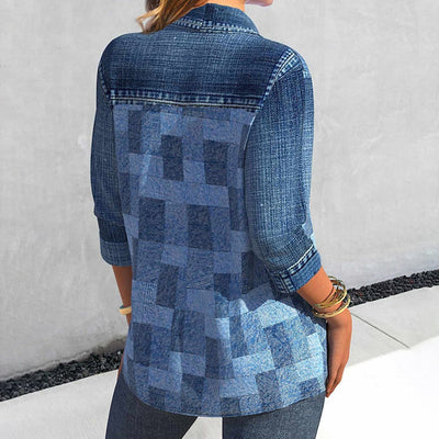 Chemise à carreaux vintage classique pour femmes