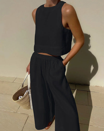 Heather - Conjunto sin mangas con pantalones para mujer