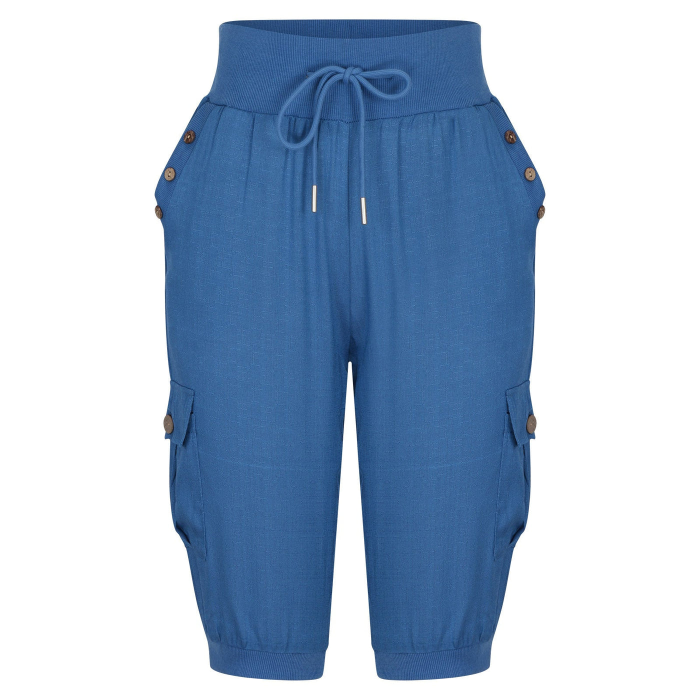 Juliet - Pantalones casuales de lino y algodón con bolsillos cargo