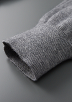 Grå uldtrøje med polokrave til mænd