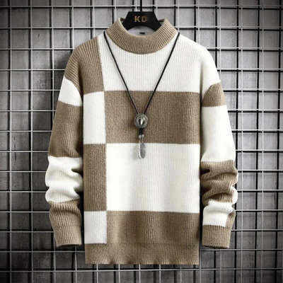 Suéter cálido de invierno para hombre, cuello redondo | Manga larga