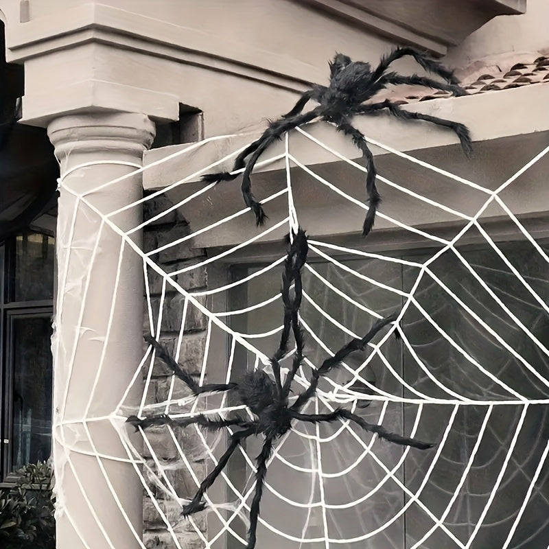 WebCreeper – Set of 2 Giant Spiders with Halloween Web