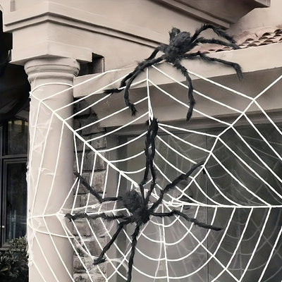 WebCreeper – Set of 2 Giant Spiders with Halloween Web