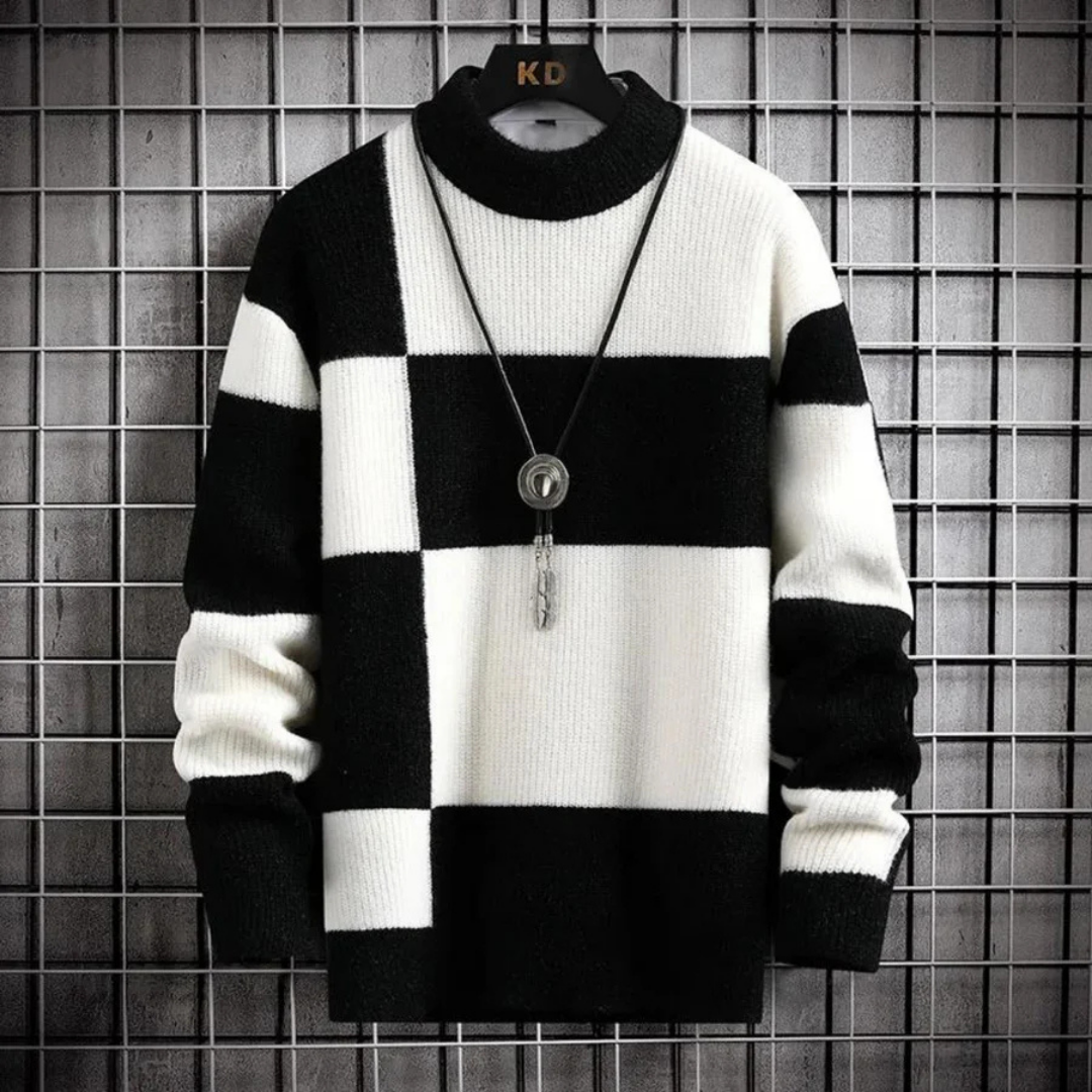 Suéter cálido de invierno para hombre, cuello redondo | Manga larga