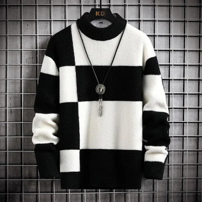 Suéter cálido de invierno para hombre, cuello redondo | Manga larga