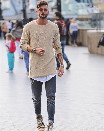 Declan | Long pull en maille stylé pour hommes