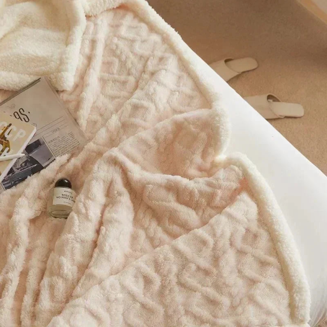 Couverture d'hiver chaude pour les nuits froides - Épaisse, moelleuse & élégante pour la chambre à coucher & le canapé