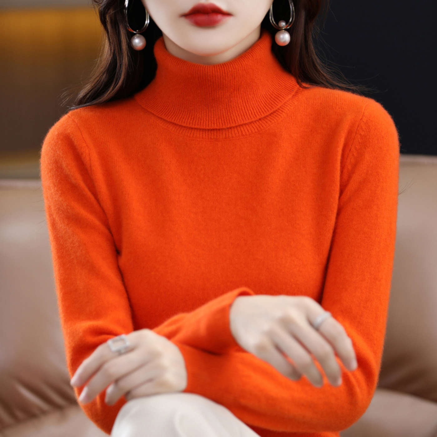 Cachemire de luxe pour femme Pull à col roulé - Elena
