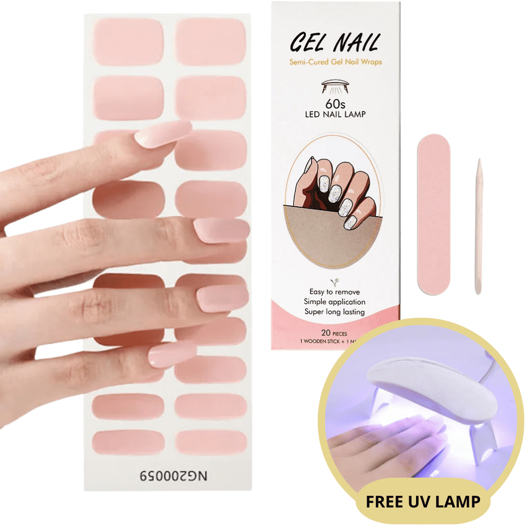 Set d'autocollants pour ongles en gel avec lampe UV
