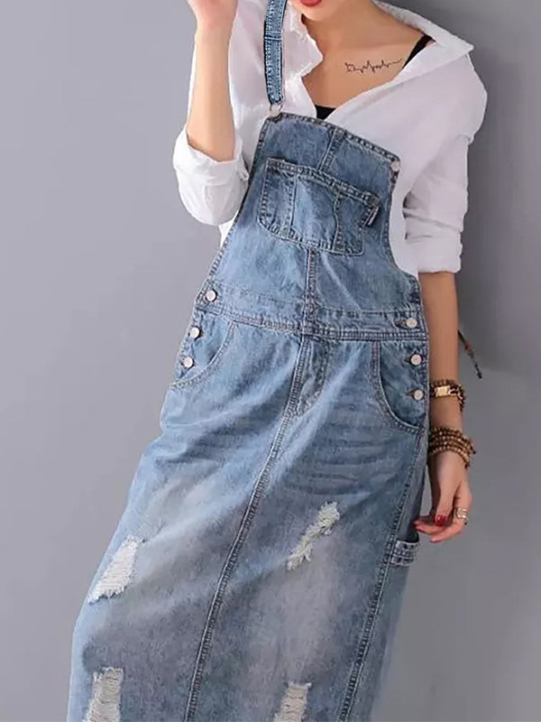 SEVERINE | Vestido vaquero tipo gabardina con abertura - Atemporal y duradero