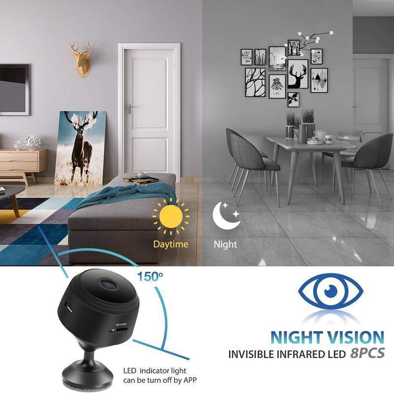 MiniVision | Minicámara magnética WiFi de 1080p - Cámara de seguridad HD portátil con visión nocturna 
