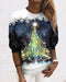 Sudadera de cuello redondo con estampado navideño