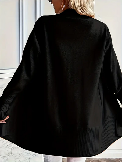 Round neck knit sweater with relaxed fit for women