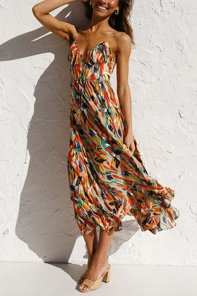 Vestido midi Veronique en mezcla de algodón para uso informal