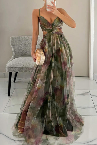 Robe longue en maille Annai pour femme, ajustée et élégante