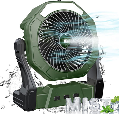Ventilador nebulizador portátil de 8 pulgadas y 10 000 mAh, batería recargable