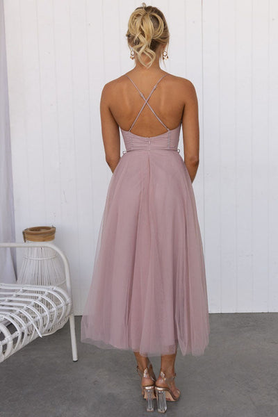 Abito moderno in chiffon senza spalline - Embla