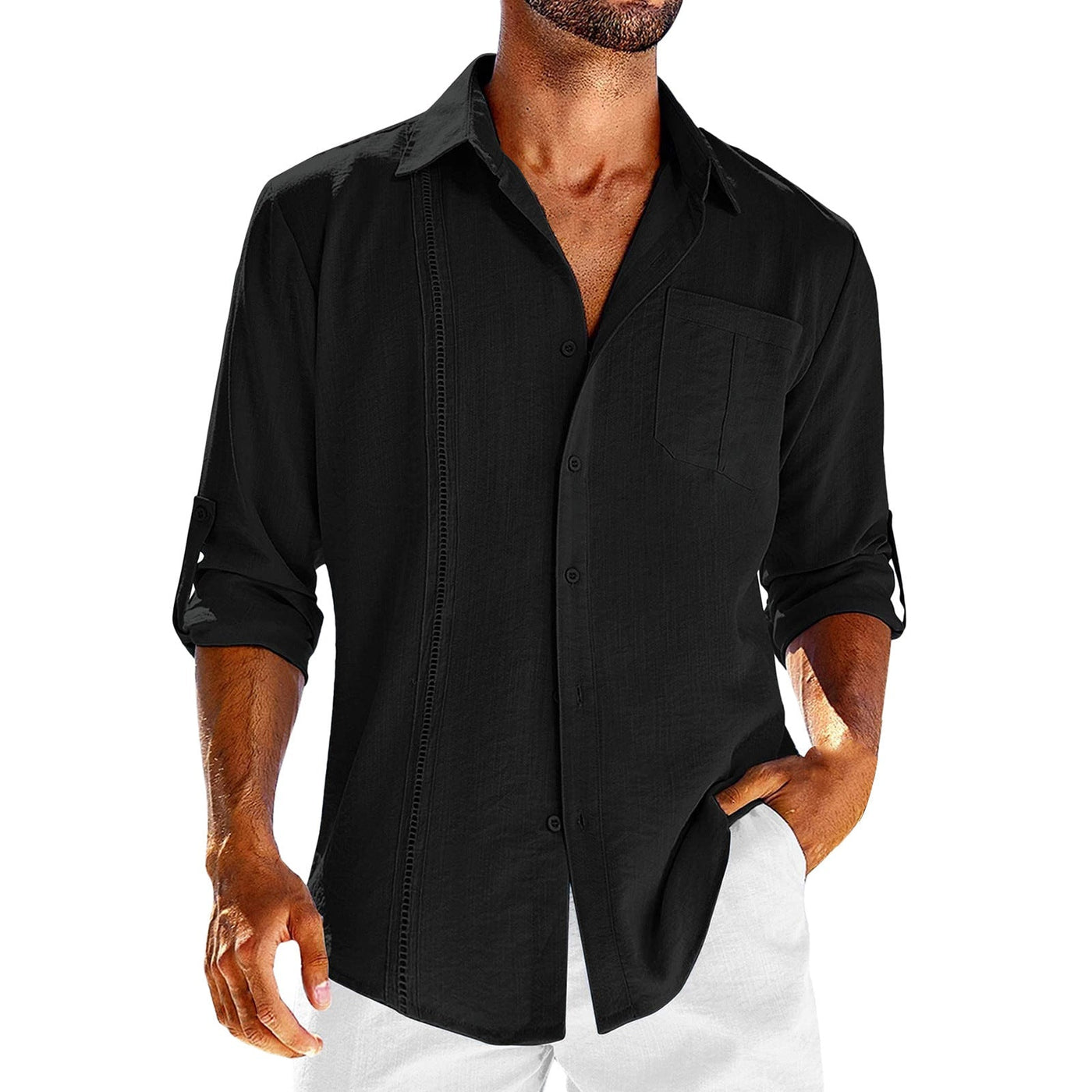 Donato - Camisa informal de manga larga