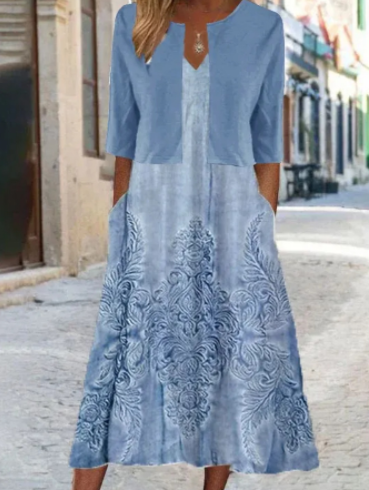 Almuth - Robe midi deux pièces avec imprimé floral