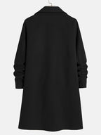 Lang Elegant Frakke | Polyester & Uld | Klassisk & Varm