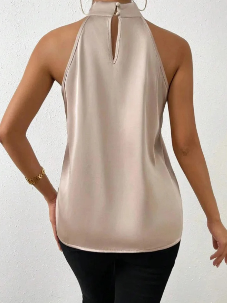 Top de satén con cuello halter
