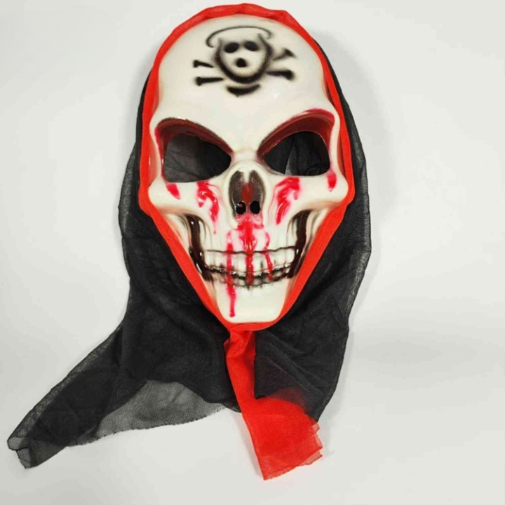Grimora Set | Halloween pelerini aksesuarları, iskelet maskeleri ve orak