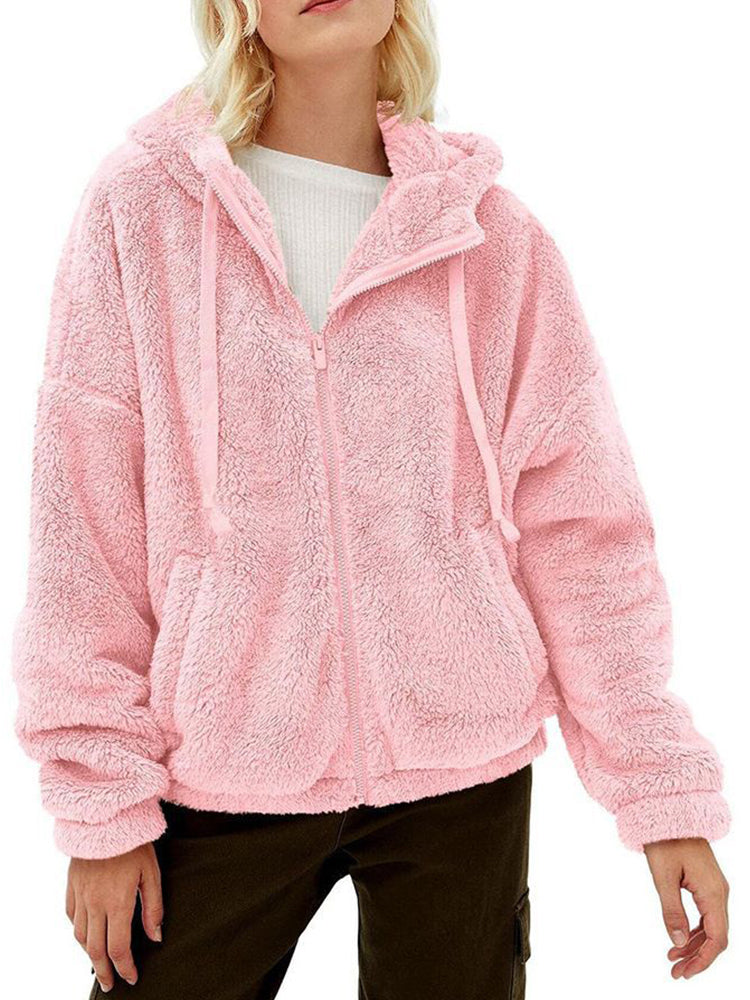 Sweat à capuche oversize en polaire avec fermeture éclair complète