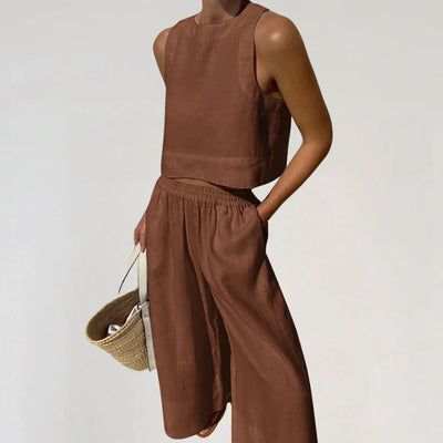 Conjunto de verano de lino para mujer